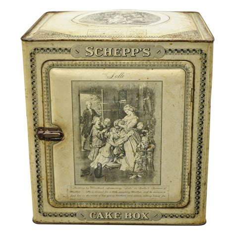 Vintage Schepps Metal Cake Box 